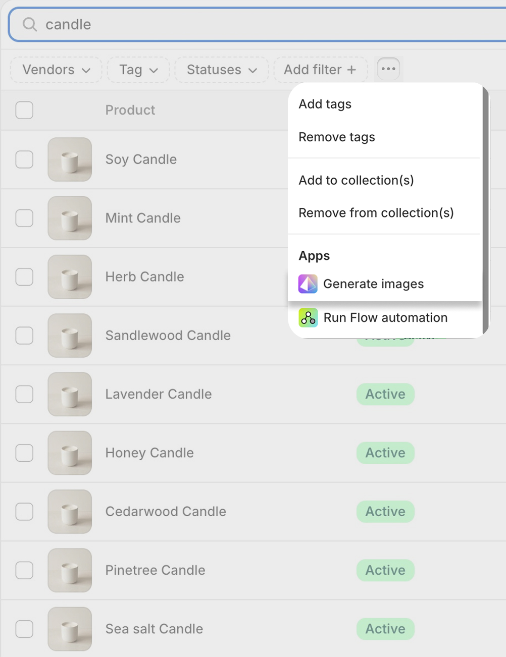 Bulk image edit interface in Shopify