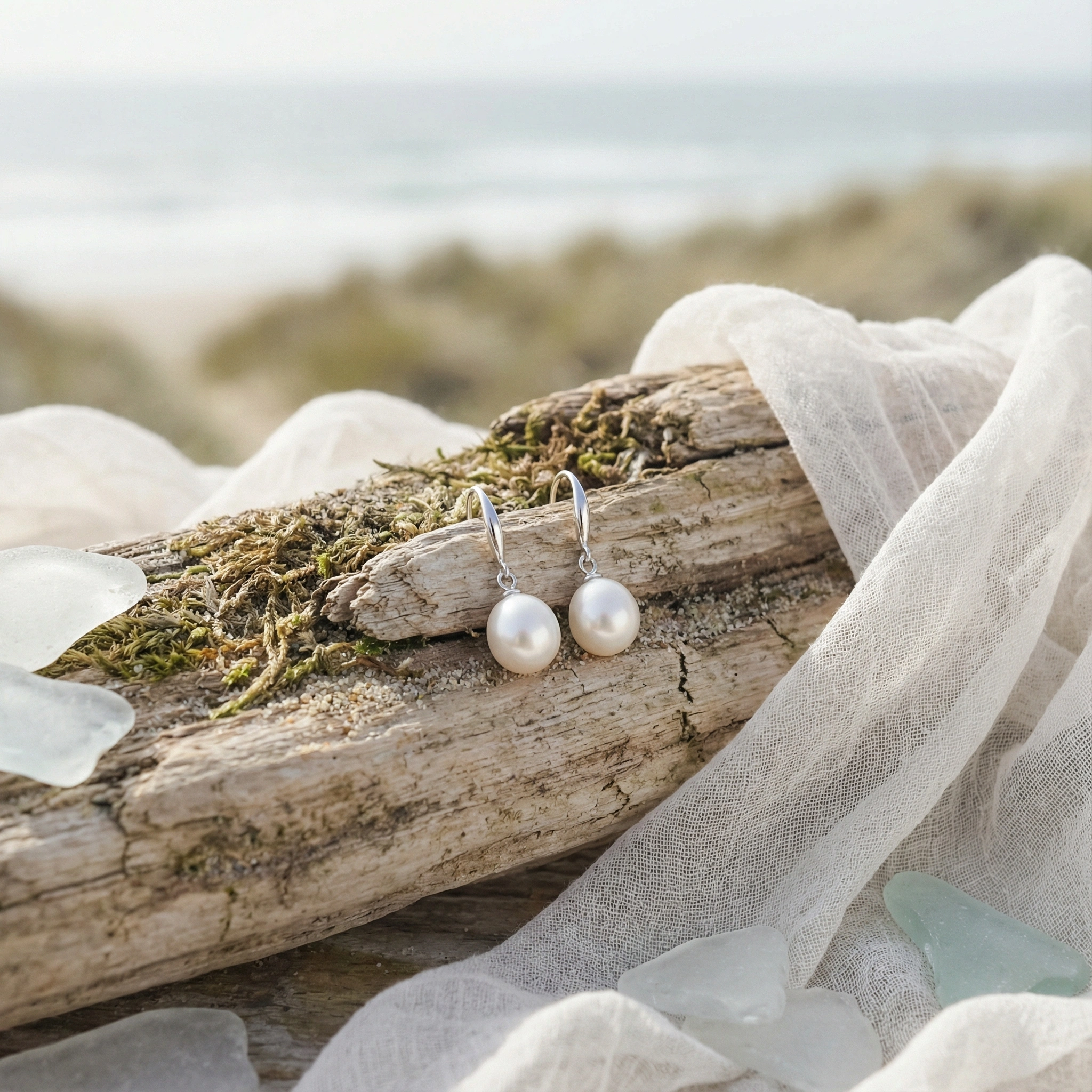 accessories pearl earrings driftwood