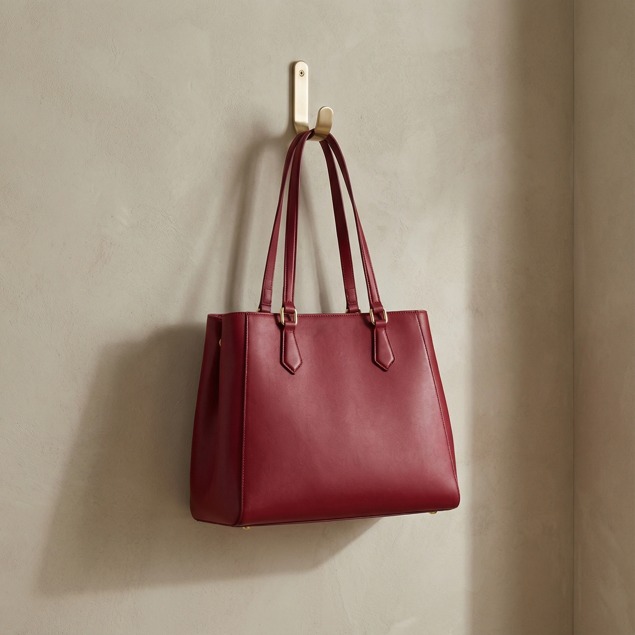 accessories red handbag hanging