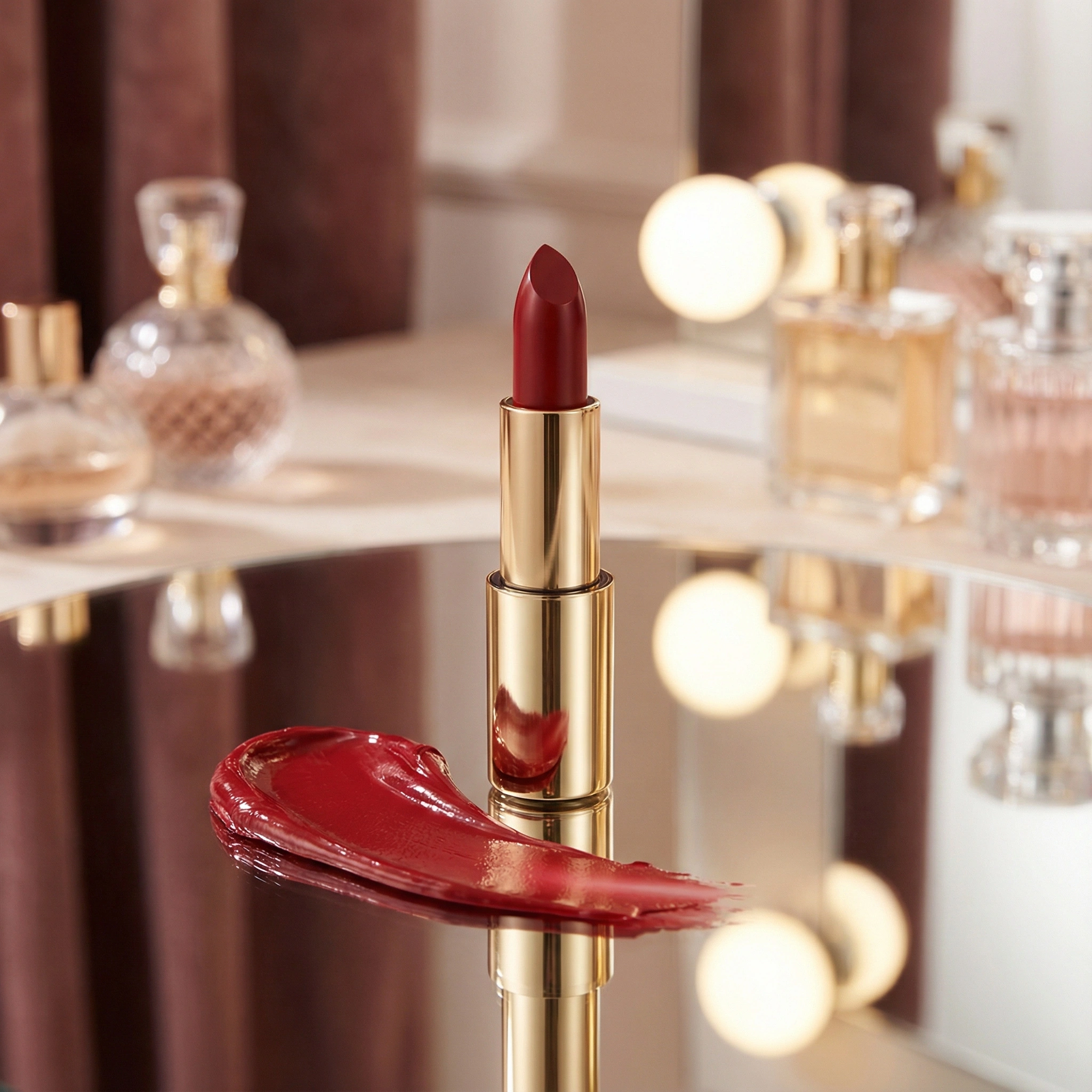 makeup lipstick smear mirror