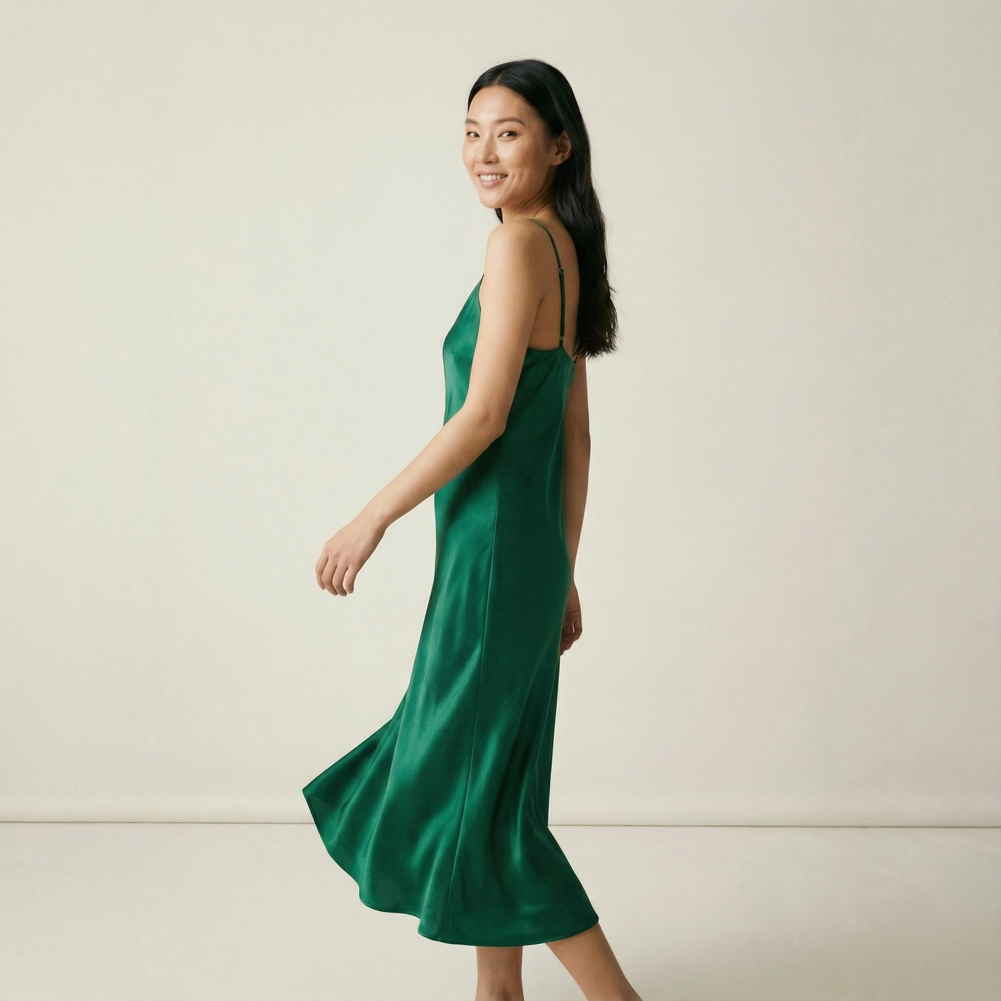 AI product image - silk dress styled